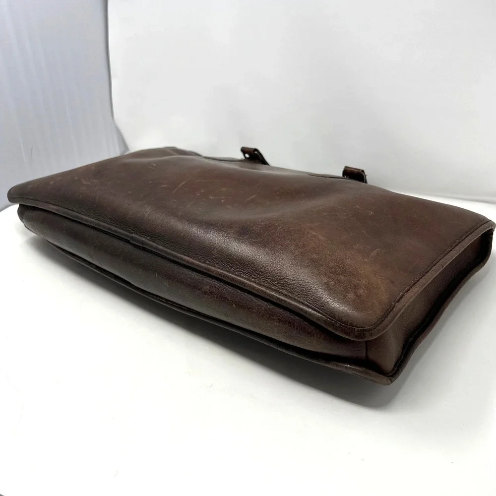 Vintage Coach NYC Brown Leather Briefcase Attache USA Glove Tanned No. 507-9246